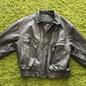 Men's Black Leather Vintage Jacket